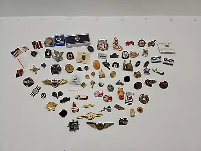 Lot Of Pins Used LOT Pinback Military And More Vintage Mixed • $25