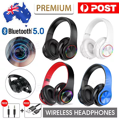 Wireless Headphones Bluetooth Noise Cancelling Stereo Earphones Over Ear Headset • $15.85