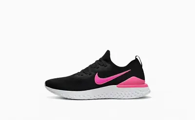 New Nike Epic React Flyknit 2 In Black/Black-Pink Blast-White Colour Size US12.5 • $143.99