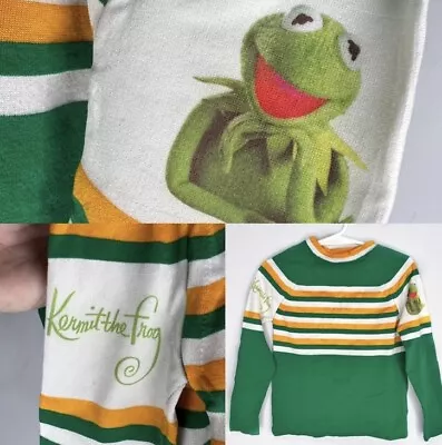 Vintage 70s Kermit The Frog Danskin Long Sleeve Top Kids 3 4 • $20