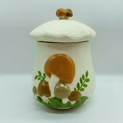 Vintage Ceramic Mushroom 12” Cookie Jar Canister Large W/Lid 1988 • $25