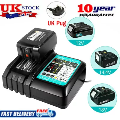 For MAKITA 18V LXT DC18RC CHARGER CLEARANCE BARGAIN 110V-260V UK PLUG BL1830 3A • £18.49