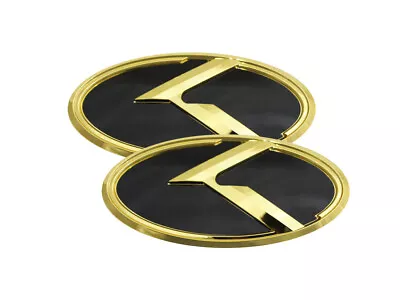3D K Logo Emblem Black & Gold 2pc (Fits: KIA 2014-2016 Forte Sedan K3) • $34.49