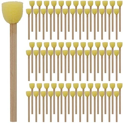 $26.58 • Buy HOZEON 120 Pieces 0.6 Inch Round Sponges Brush Set Wooden Handle Foam Brush R...