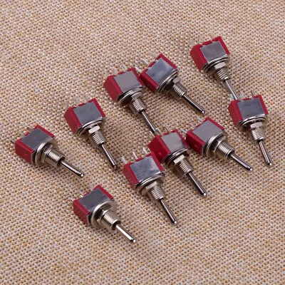 10X Red 3 Pin 3 Position ON-OFF-ON SPDT Mini Momentary Toggle Switch MTS-123 AC • $10.95