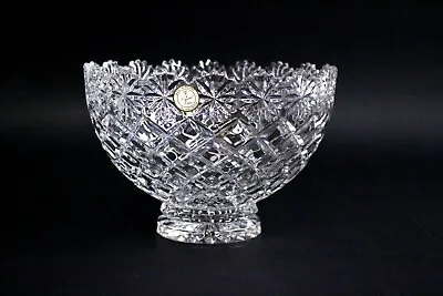 Round Crystal Bowl 8-1/2  Footed Scallop Trim 24% Lead Made In Poland #301980-GB • $15