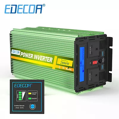 £139.99 • Buy 2000W (4000W Peak) 24V To 240V POWER INVERTER 24 Volt Truck Lorry Coach Van V0