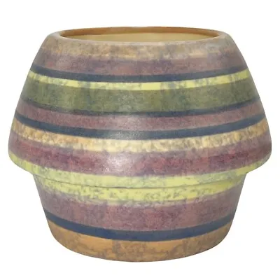 Vintage 1960s Madeline Originals California Pottery Pastel Striped Mushroom Vase • $25