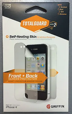 Griffin GB03559 TotalGuard Screen Front + Back Scratch Protector For IPhone 4/4S • £1.75