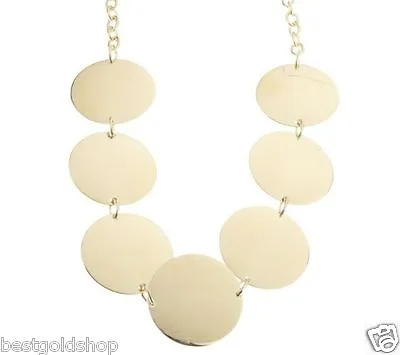 QVC Steel By Design 18  Bold All Polished Disc Chain Necklace Gold Tone J156251 • $22.99