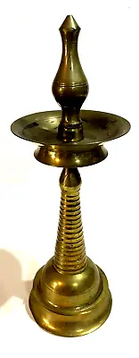 Brass Diya Stand Indian Decor Diya Brass Oil Lamp Kerala Lamp 11.5 X4  • $19.99