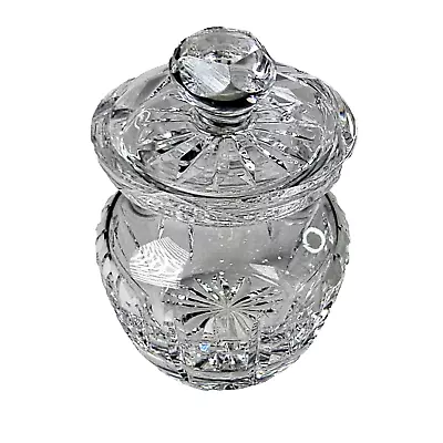 Vintage Waterford Cut Crystal Glass Sugar Mustard Jelly Jar Pot 4  Covered Bowl • $40.99