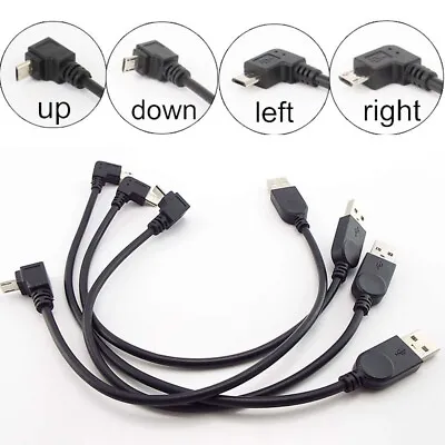 Up Down Left Right Angle 90° Micro USB Male To Male Data Charge Cable For Phone • $1.99