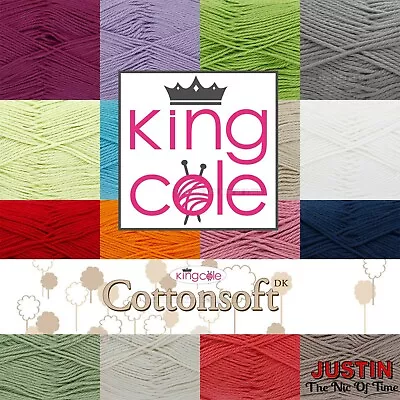 £3.65 • Buy KING COLE COTTONSOFT DK Double Knitting Crochet Yarn 100% Cotton 100g Ball