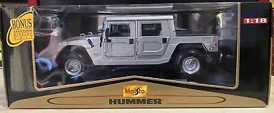 Maisto Premiere Edition Hummer H1 Hard Top Silver 1:18 Scale Diecast #36857 • $42