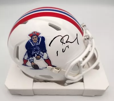 Tom Brady Signed 80s Throwback New England Patriots Mini Helmet Rare Fanatics  • $1749.95