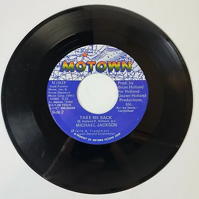 Michael Jackson  Take Me Back   One Day In Your Life  45 Tested Vg+ Motown • $8.81