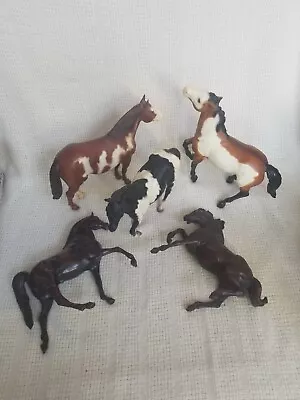 Vintage BREYER HORSE SEMI-REARING MUSTANG Plus 2 Breyer Pintos And 2 Hartland • $45