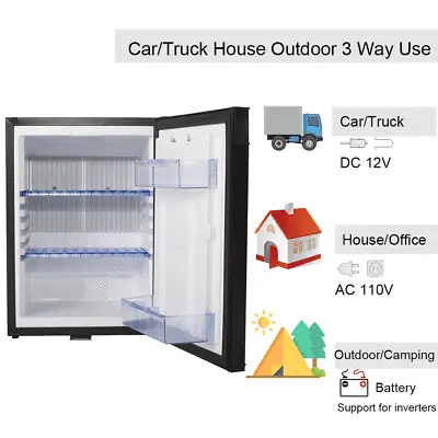 Smad 1.4 Cu Ft 12 V 110V Mini Fridge Cascadia Semi Truck Refrigerator RV 2 Way • $299