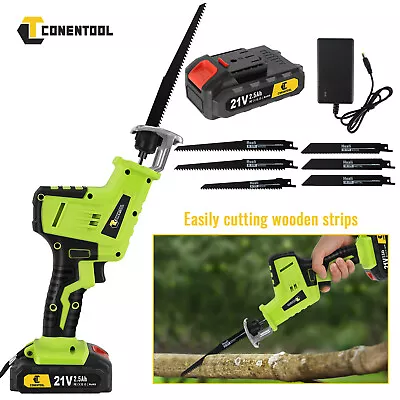 21V 2.5Ah Battery Reciprocating Saw Cordless Sabre Saw For Wood Metal Cutting • £26.99