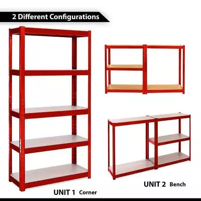 5 Tier Garage Shelves Shelving Unit Racking Boltless Heavy Duty Storage Shelf UK • £24.99