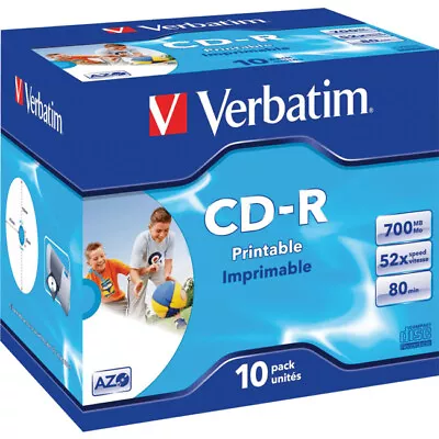 Verbatim 10pk Cd-r Jewel Case 52x 80min / 700mb Vcdr-10p • $19.11