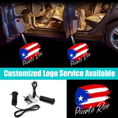 2x LED Car Door Puerto Rico Flag Car Door Welcome Laser Projector Shadow Lights • $18.99