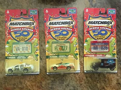 Matchbox Across America 50 Virginia Florida Michigan Camaro Ford Model T Impala • $12