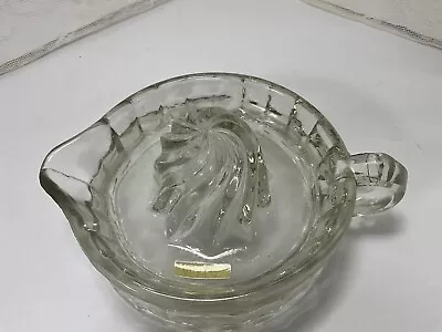 Vintage U.S. GLASS CO. Large Clear Glass Citrus Juicer Reamer/Squeezer • $9.99