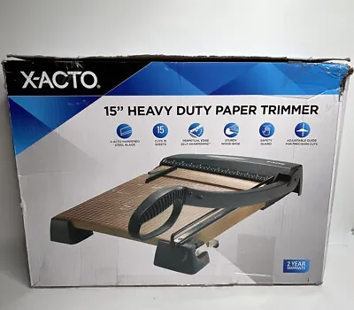 $69.99 • Buy X-acto 15” Heavy Duty Paper Trimmer Wood Base, New Open Box