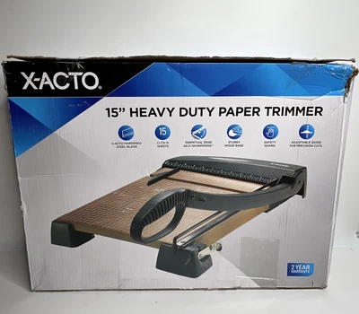 $69.99 • Buy X-acto 15” Heavy Duty Paper Trimmer Wood Base, New Open Box