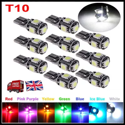 T10 Car Bulbs Led Error Free Canbus 5 Smd Xenon White W5w 501 Side Light Bulb • £3.99