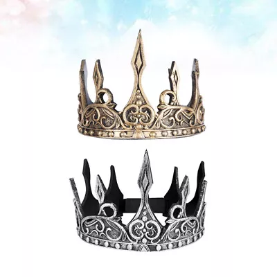 2pcs Medieval King Silver Golden Medieval Tiara Birthday • $14.24