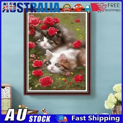 AU 5D DIY Full Round Drill Diamond Painting Cat Kit Art Home Decoration (A6567) • $10.89