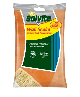 Solvite WALL SEALER Improves Wallpaper Paste Adhesion 30m² • £5.69