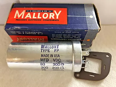 MallorY FP326.61 Can Capacitor NOS/NIB 80MFD@300v 200MFD@200v 10MFD@300v WVDC • $13.50