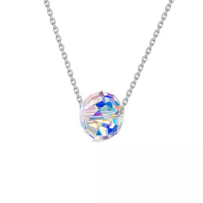 Sterling Silver Aurora Borealis Disco Ball Necklace Made With Swarovski Elements • $9.99