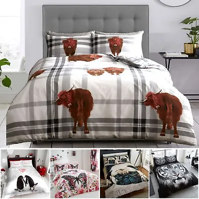 £15.42 • Buy ANIMAL DUVET COVER SET Reversible Quilt Covers Single Double King Size Bedding