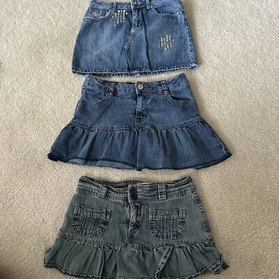 $25 • Buy Lot Of 3 Justice Circo Cavaricci Denim Skirt Attached Shorts Size 10/12 Girls
