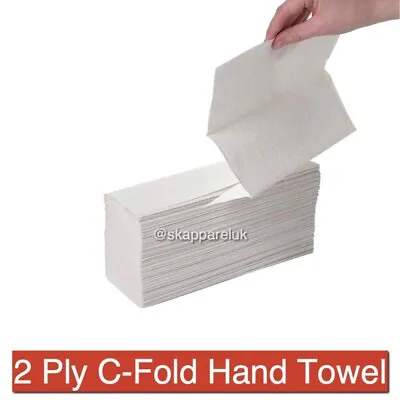 2PLY C Fold Hand Paper Towels Tissues Disposable Toilet Bathroom School Hospital • £29.99