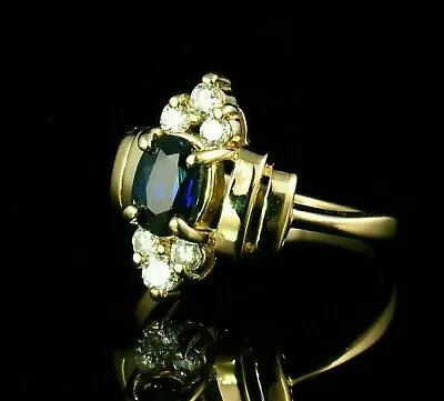 Oval Cut Lab-Created Sapphire 2Ct Diamond Ring 14K Yellow Gold Plated • $157.65