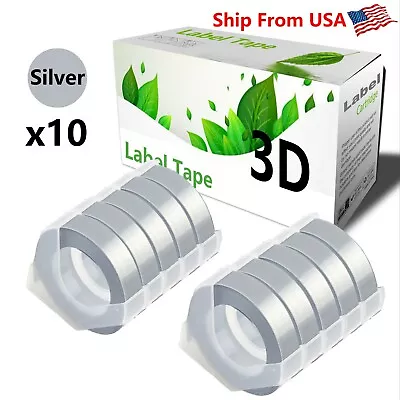 10PK Silver Label Tape 3D Compatible For Dymo Maxi 1755 Label Makers • $19.99