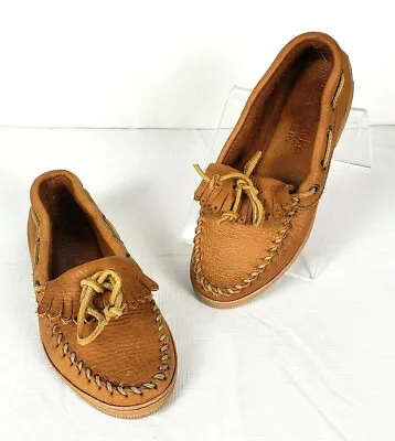 Minnetonka Moccasins Soft Leather Kiltie Driving Shoes Size 6 • $24.95