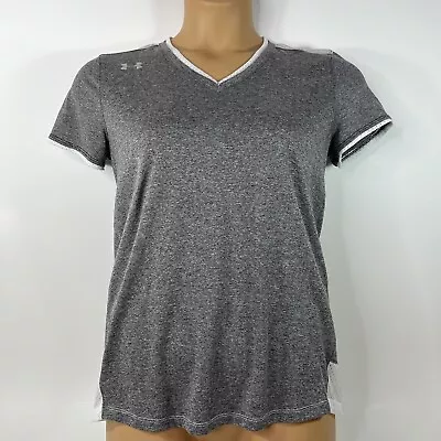 Under Armour HeatGear Sporty Mesh Locker Tee 1305512 Gray Women’s Medium M • £16.14