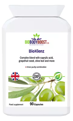 BioKlenz-GI Tract Care-IBS-Internal Parasites-Caprylic Acid-90Vegan Caps-Uk Made • £16.99