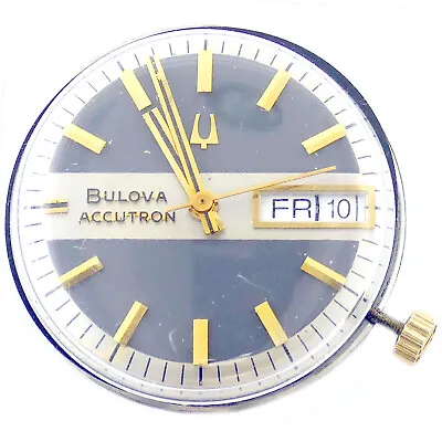 Bulova Accutron 1198 One Jewel Grey Silver + Gold Accents Crown Dial + Movement • $115