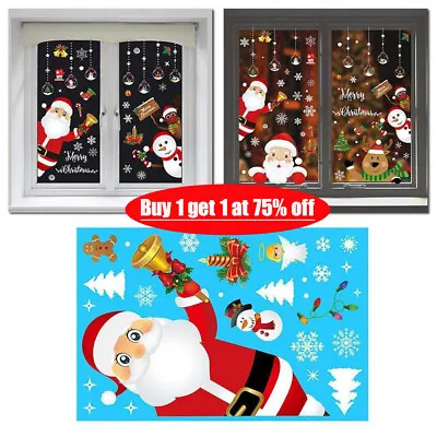 £2.96 • Buy Christmas Xmas Santa Removable Window Stickers Art Decals Wall Door Glass Decor