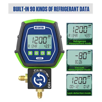 Digital Manifold Gauge HVAC Manifold Meter Refrigeration Vacuum Pressure Tester • £49.99