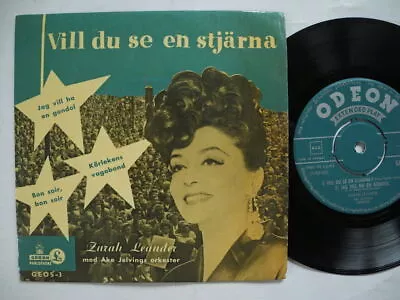 ZARAH LEANDER Vill Du Se En Stjärna / Bon Soir Bon Soir + 2 EP 45 7  1955 Sweden • $12