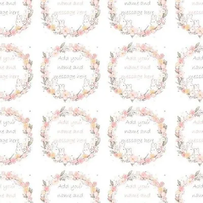 Traditional Style Ring  Floral Easter Bunny Personalised Gift Wrapping Paper • £3.49